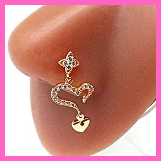 Open Heart Dangle Nose Ring