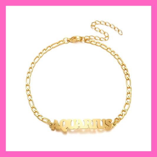 Aquarius Zodiac Anklet