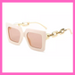 Nude Oversized Chain Sunglasses