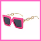 Pink Oversized Chain Sunglasses