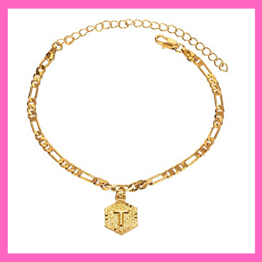 T Initial Letter Anklet