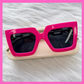 Pink Oversized Chain Sunglasses