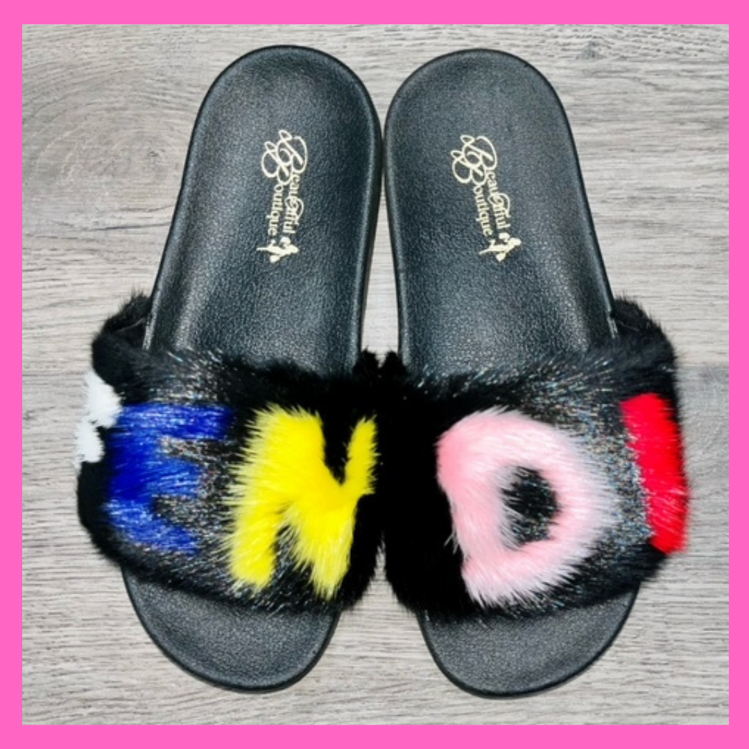 FXNDI Luxury Fur Slides