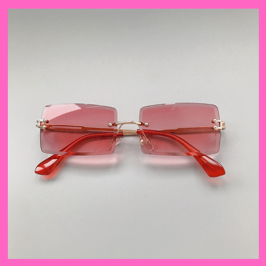 Red Rimless Sunglasses